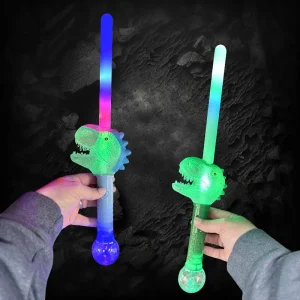 ED ASSORTED COLOR DINOSAUR WAND WITH SMALL PRISMATIC BALL