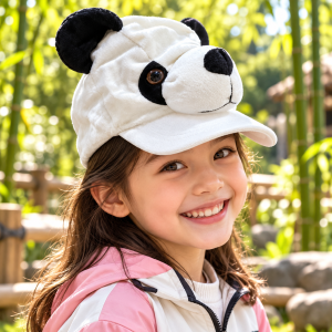 Fabric Covered Panda Baseball Cap