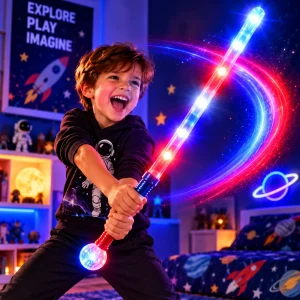 Flashing Large Prismatic Ball USA Sword With R/W/B Handle