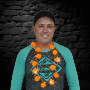 Flashing Pumpkin Necklace 27X22X14