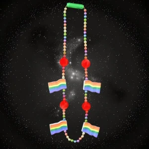 Flashing Rainbow Flag Bead Necklace