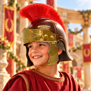 Flashing Roman Style Helmet W/Plastic Mohawk