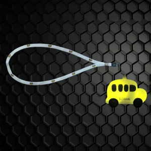 Flashing School Bus Charm On Non Flashing Lanyard