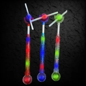 Flashing Windmill Wand With Light Up Handle
