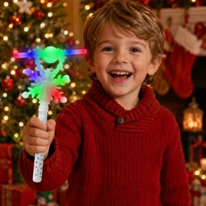 Flashing Windmill Wand With Snowflake 19X14X28