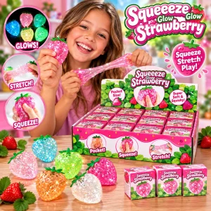Glow IN the Dark Sugar Squish Strawberry Squishy