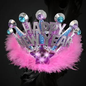 Happy New Year LED Flashing Tiara In A Display Box