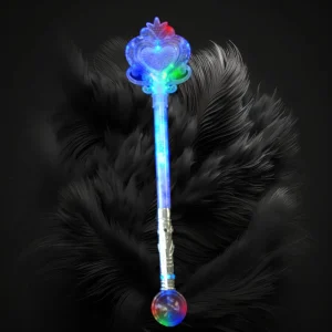 Heart Flashing Glitter Wand With Large Ball At