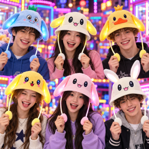 Kids Light Up Bucket Hat With Moving Ears