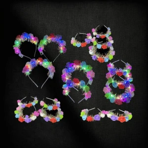 LED Assorted Color Foam Flower Light Up Headband