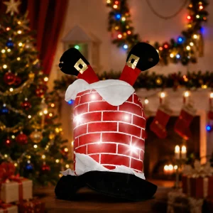 LED Chimney Hat With Santa Legs