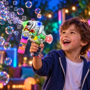 LED Clown Fish Bubble Blower With 2 Bottles Of Solution