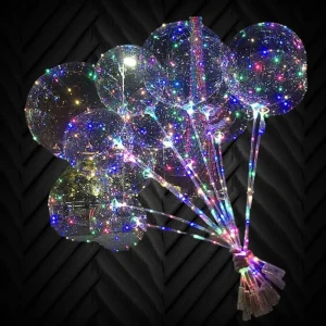 LED Flashing Balloon With String Lights And Built In Handle