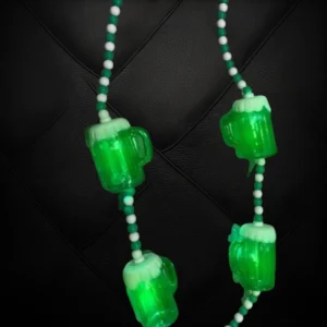LED Flashing Green Beer Mug Beads