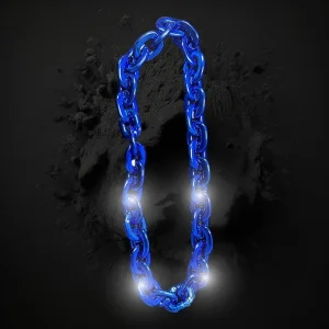 LED Flashing Oversized Blue Chain Link Necklace