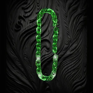 LED Flashing Oversized Green Chain Link Necklace