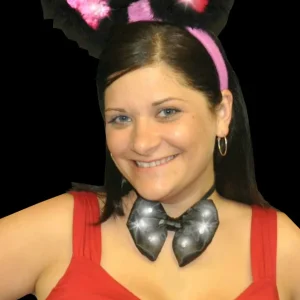 LED Flashing Satin Bunny Ears And Bow Tie Set