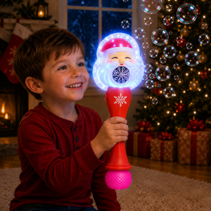 LED Gatling Style Bubble Wand with Santa Topper