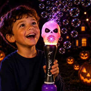 LED Gatling Style Skull Bubble Wand