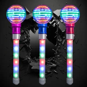 LED Magic Spinning Ball Wand With LED Handle Backwall
