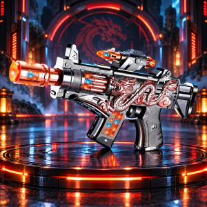 LED Metallic Machine Gun with Lights, Sound and Dragon Emblem