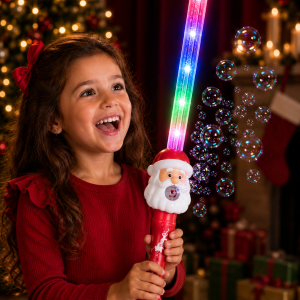 LED Multi-Color Gatling Style Bubble Santa Sword