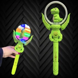 LED Multi-Color Spinning Dinosaur Wand with Sound