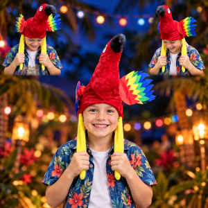 LED Parrot Hat with Flapping Wings