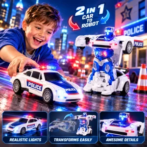 LED Police Robot Transformer Car (Case Fw-)