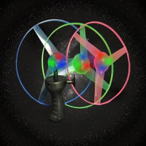 LED Pull String Helicopter Pink/Green/Blue