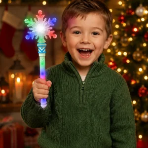 LED Spinning Snowflake Wand