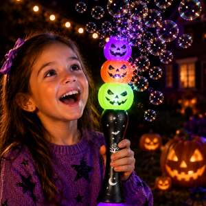 LED Triple Stack Pumpkin Bubble Wand