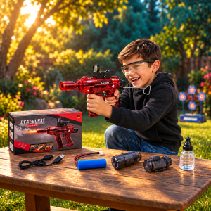 LED Vapor Action Rechargable Toy Gun with Sound and Lights