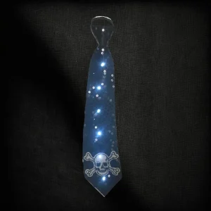 Light Up Sequin Necktie With Emblem