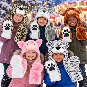 Long Plush Assorted Animal Hat