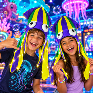 Mardi Gras Flashing Squid Hat 18