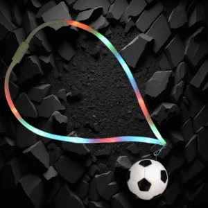 Multi-Color LED Lanyard With LED Soccer Ball Charm