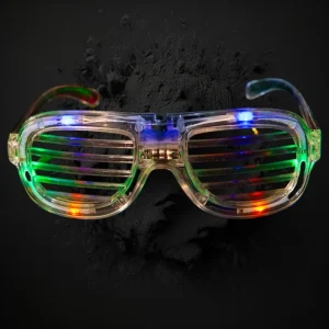 Multi-Color LED Shutter Style Sunglasses With No Lenses