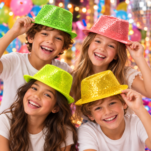 Neon Cotton Fedora Hat - Assorted Colors