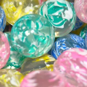 Neon Swirl Assorted Color Rubber Bounce Balls