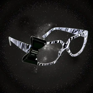 Non-Flashing Zebra-Print Sunglasses With Bow ACcent And Clear Lenses
