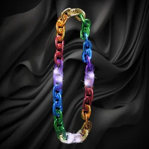 Rainbow Flashing Large Chain Necklace