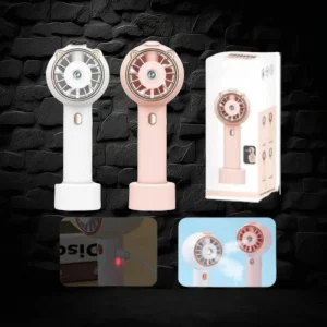 Rechargable Personal Water Misting Fan. Assorted Colors with Stand