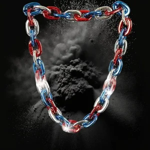Red/White/Blue Chain Link LED Necklace B26C