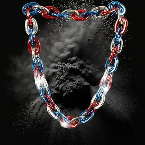 Red/White/Blue Chain Link LED Necklace B26C Wholesale - Gloworks