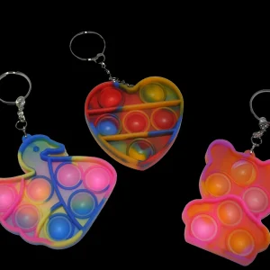 Silicone Popper Keychain (70 Packs Of 9 Per Case)