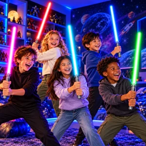 Single Assorted Color Space Swords /