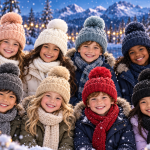 Single Pom Knit Winter Hat Assorted Colors