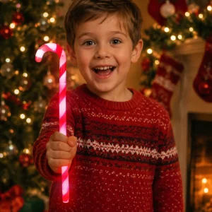 Skinny Flashing Candy Cane Wand