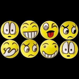 Soft Squeeze Emoji Print Foam Ball (12 Per Bag) 3347